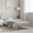 Bowery Hill Rectangular Powder-Coated Steel Twin Bed Frame in White