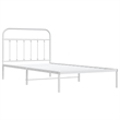 Bowery Hill Rectangular Powder-Coated Steel Twin Bed Frame in White