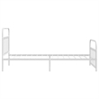Bowery Hill Contemporary Powder-Coated Steel Single Bed Frame in White
