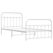 Bowery Hill Contemporary Powder-Coated Steel Single Bed Frame in White