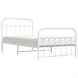 Bowery Hill Contemporary Powder-Coated Steel Single Bed Frame in White