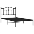 Bowery Hill Contemporary Powder-Coated Steel Single Bed Frame in Black