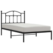 Bowery Hill Contemporary Powder-Coated Steel Single Bed Frame in Black