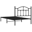 Bowery Hill Contemporary Powder-Coated Steel Single Bed Frame in Black