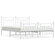 Bowery Hill Rectangular Powder-Coated Steel Full Bed Frame in White