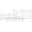 Bowery Hill Rectangular Powder-Coated Steel Full Bed Frame in White