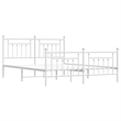 Bowery Hill Rectangular Powder-Coated Steel Full Bed Frame in White