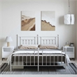 Bowery Hill Rectangular Powder-Coated Steel Full Bed Frame in White