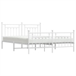 Bowery Hill Rectangular Powder-Coated Steel Full Bed Frame in White