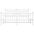 Bowery Hill Rectangular Powder-Coated Steel Full Bed Frame in White