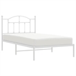 Bowery Hill Contemporary Rectangular Steel Single Bed Frame in White