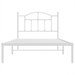 Bowery Hill Contemporary Rectangular Steel Single Bed Frame in White
