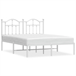 Bowery Hill Powder-Coated Steel King Size Bed Frame in White