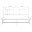 Bowery Hill Powder-Coated Steel King Size Bed Frame in White