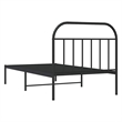 Bowery Hill Contemporary Powder-Coated Steel Single Bed Frame in Black
