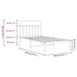 Bowery Hill Rectangular Powder-Coated Steel Twin Bed Frame in White