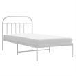 Bowery Hill Rectangular Powder-Coated Steel Twin Bed Frame in White