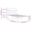 Bowery Hill Rectangular Powder-Coated Steel Twin Bed Frame in White