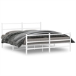 Bowery Hill Powder-Coated Steel King Size Bed Frame in White
