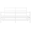 Bowery Hill Powder-Coated Steel King Size Bed Frame in White