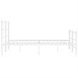 Bowery Hill Powder-Coated Steel King Size Bed Frame in White