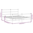 Bowery Hill Powder-Coated Steel King Size Bed Frame in White