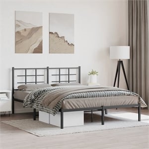 Bowery Hill Contemporary Powder-Coated Steel King Bed Frame in Black