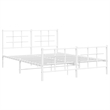 Bowery Hill Contemporary Rectangular Steel King Bed Frame in White