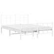 Bowery Hill Contemporary Rectangular Steel King Bed Frame in White