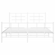 Bowery Hill Contemporary Rectangular Steel King Bed Frame in White