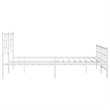 Bowery Hill Contemporary Rectangular Steel King Bed Frame in White