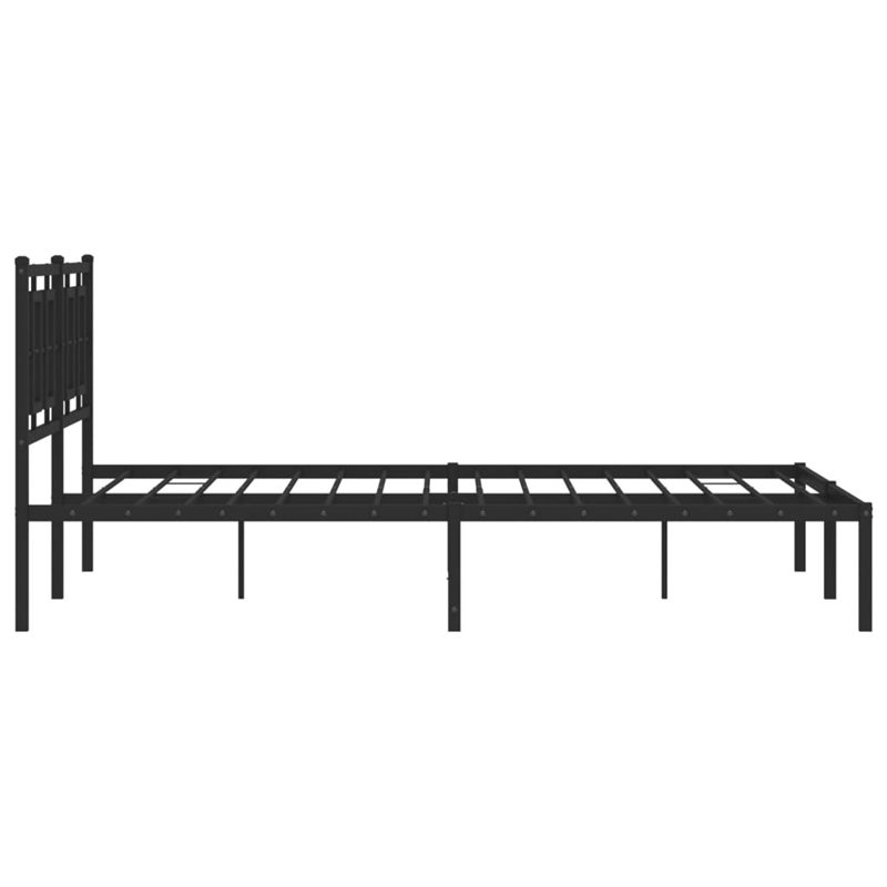 Bowery Hill Rectangular Powder-Coated Steel King Bed Frame in Black