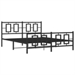 Bowery Hill Rectangular Powder-Coated Steel King Bed Frame in Black