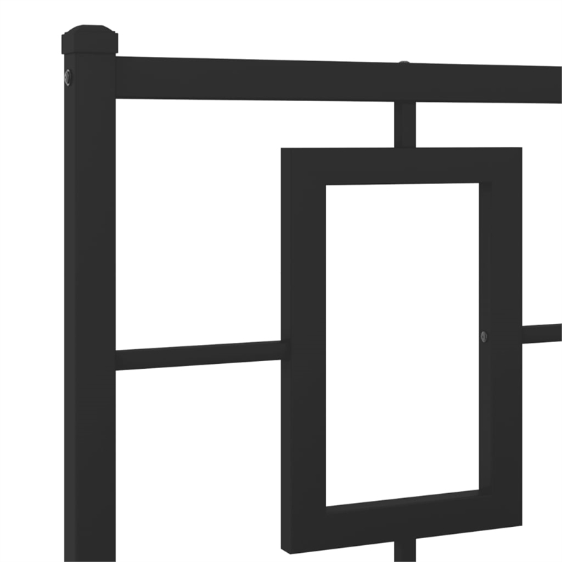 Bowery Hill Rectangular Powder-Coated Steel King Bed Frame in Black
