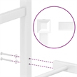 Bowery Hill Contemporary Rectangular Steel King Bed Frame in White