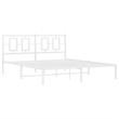 Bowery Hill Contemporary Rectangular Steel King Bed Frame in White
