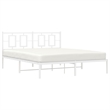 Bowery Hill Contemporary Rectangular Steel King Bed Frame in White