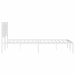 Bowery Hill Contemporary Rectangular Steel King Bed Frame in White
