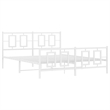 Bowery Hill Powder-Coated Steel King Size Bed Frame in White