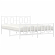 Bowery Hill Powder-Coated Steel King Size Bed Frame in White