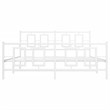 Bowery Hill Powder-Coated Steel King Size Bed Frame in White