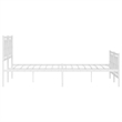 Bowery Hill Powder-Coated Steel King Size Bed Frame in White