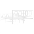 Bowery Hill Powder-Coated Steel King Size Bed Frame in White