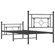 Bowery Hill Contemporary Rectangular Steel Single Bed Frame in Black