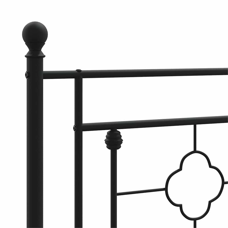 Bowery Hill Contemporary Rectangular Steel Single Bed Frame in Black