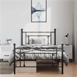 Bowery Hill Contemporary Rectangular Steel Single Bed Frame in Black