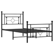 Bowery Hill Contemporary Rectangular Steel Single Bed Frame in Black