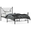 Bowery Hill Contemporary Rectangular Steel Single Bed Frame in Black