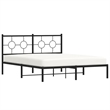 Bowery Hill Rectangular Powder-Coated Steel King Bed Frame in Black
