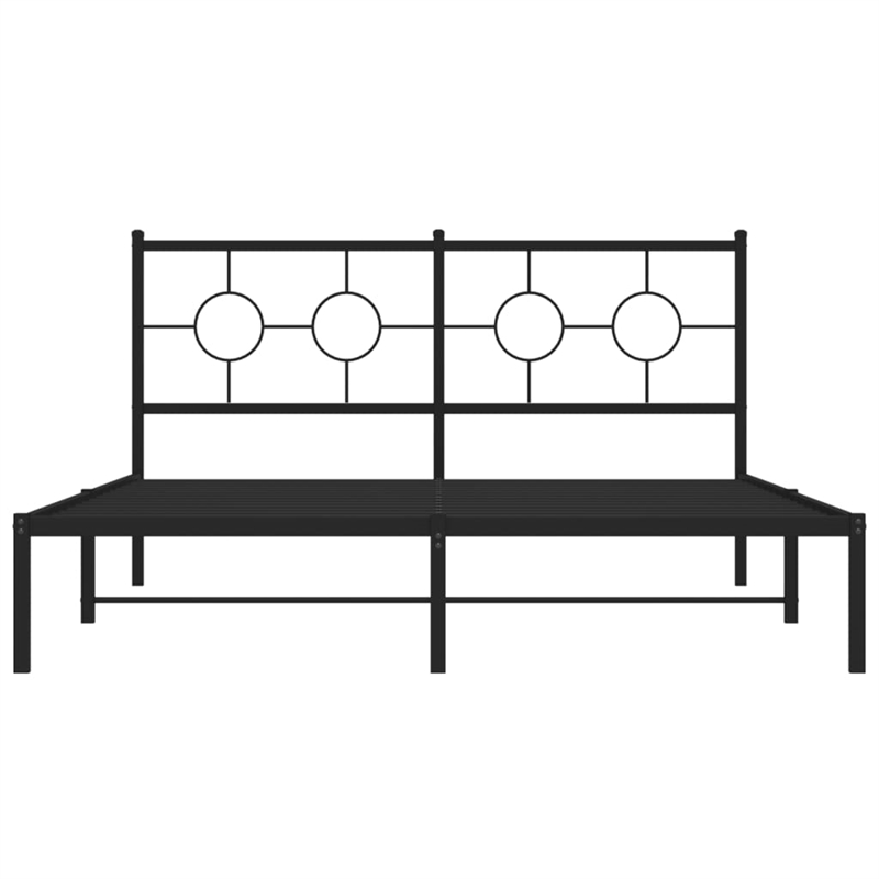Bowery Hill Rectangular Powder-Coated Steel King Bed Frame in Black